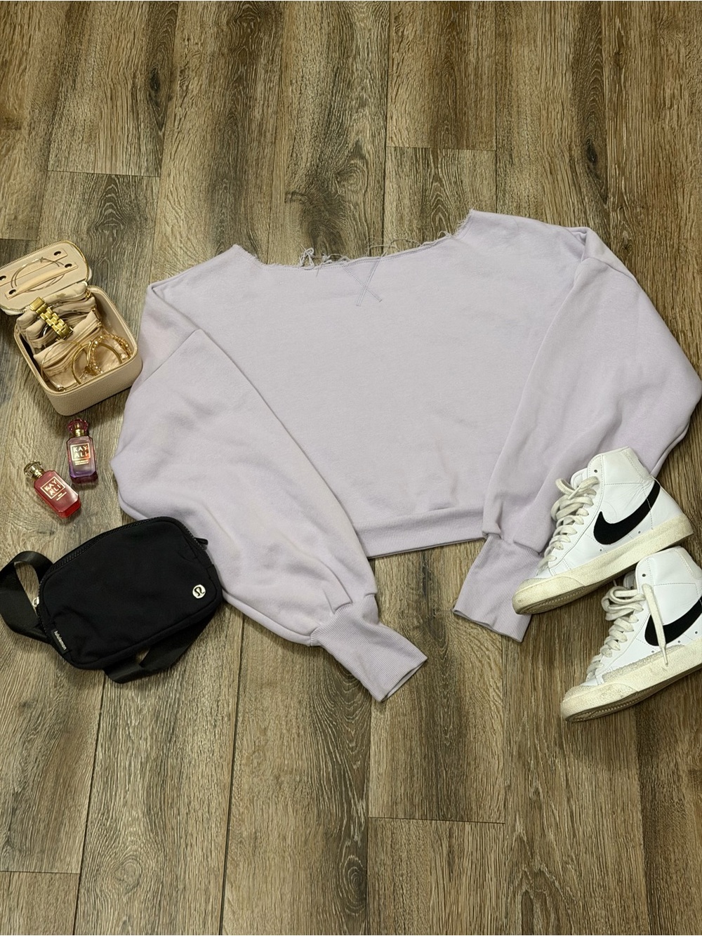Blogilates Lavender Cropped Sweatshirt | Size Small